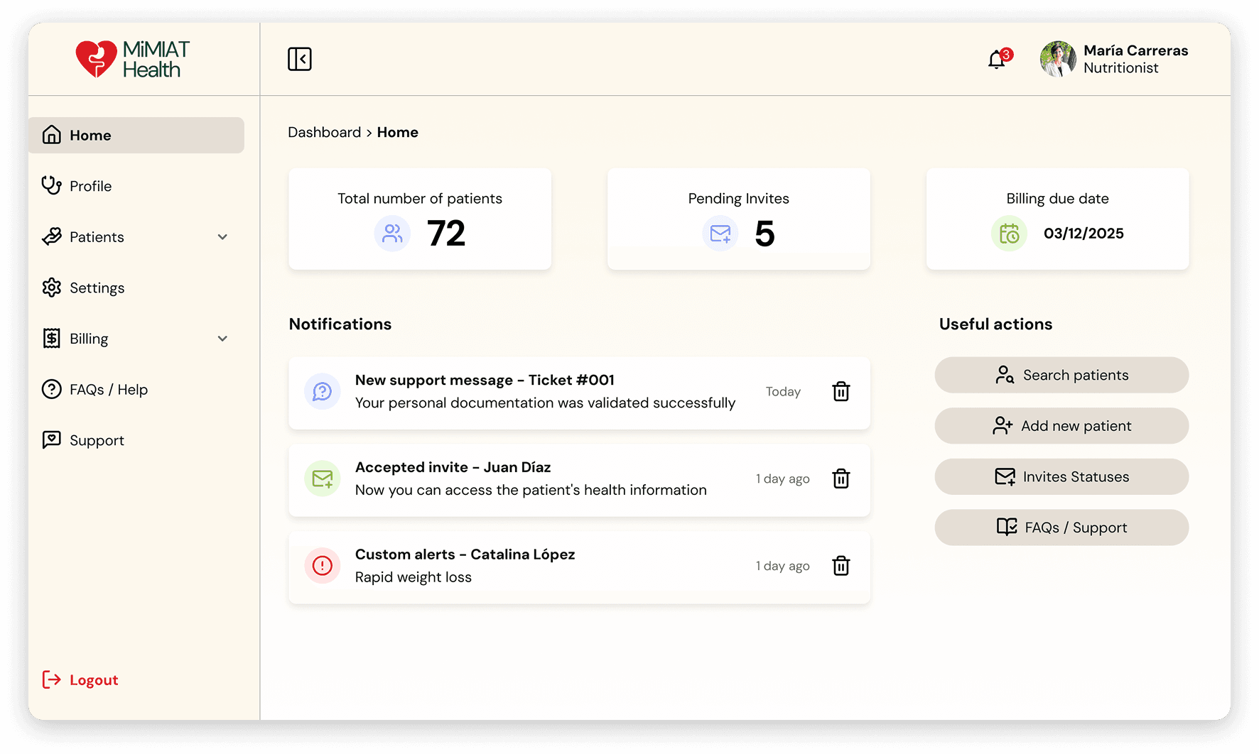 Meal logging phone screen