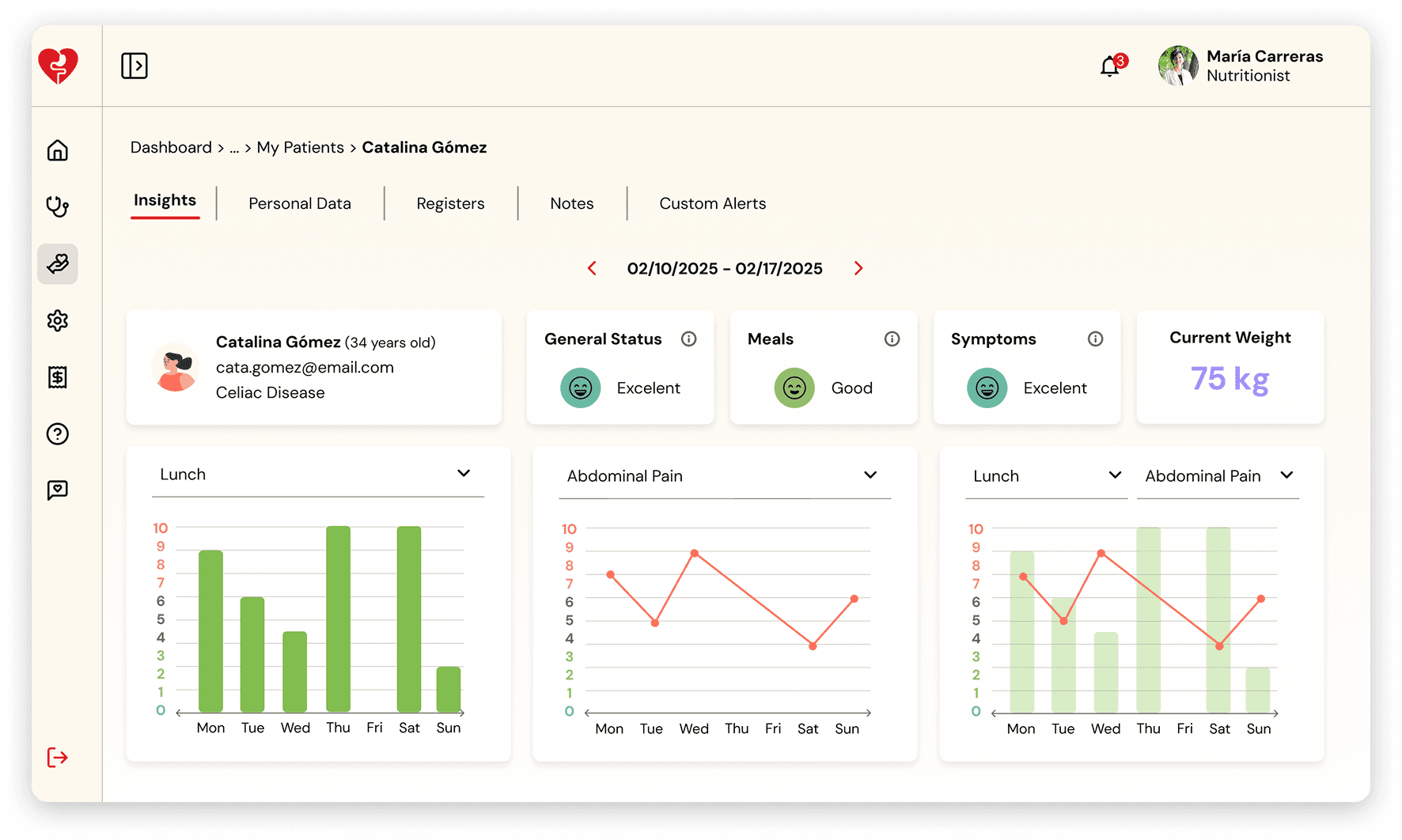 Meal logging phone screen